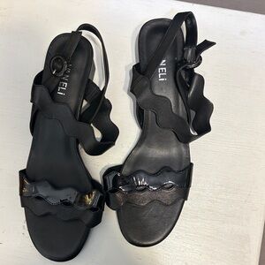 Vaneli Black Strappy Sandals